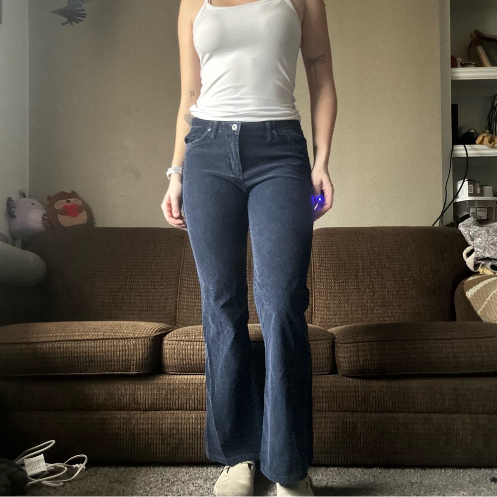 Y2K Tilt Navy Corduroy Wide Leg Pants Size 9 Skater Streetwear 2000s - Picture 7 of 8